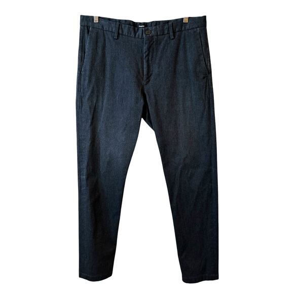 Theory Men's Zaine Comfort Twill Mid Rise Pants Dark Blue 36 Work Office Neutral - Picture 1 of 9